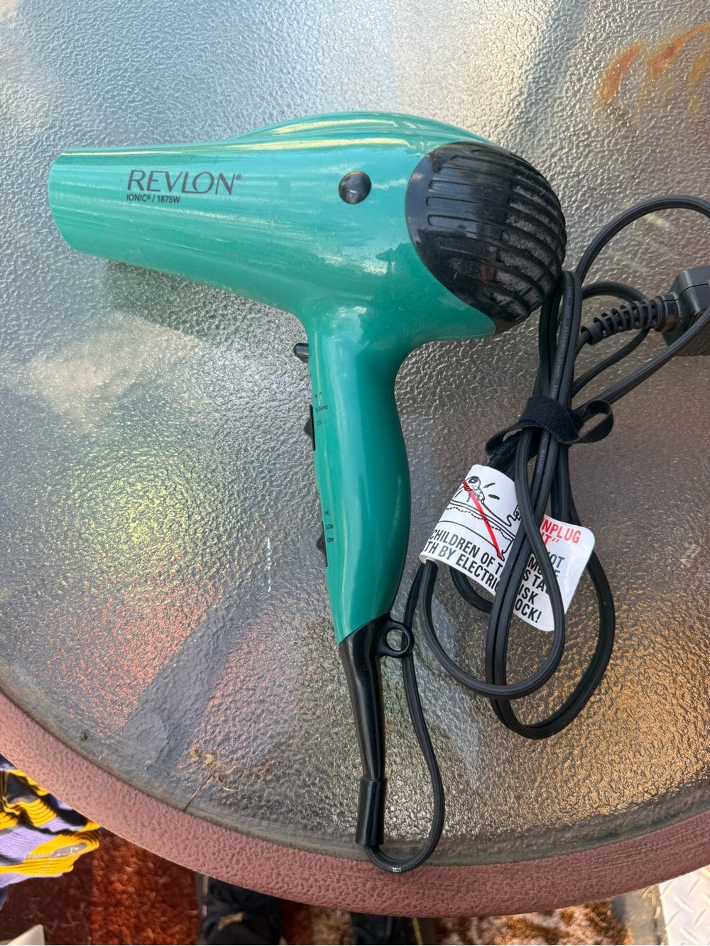 Revlon Teal Hair Dryer with Black Accents